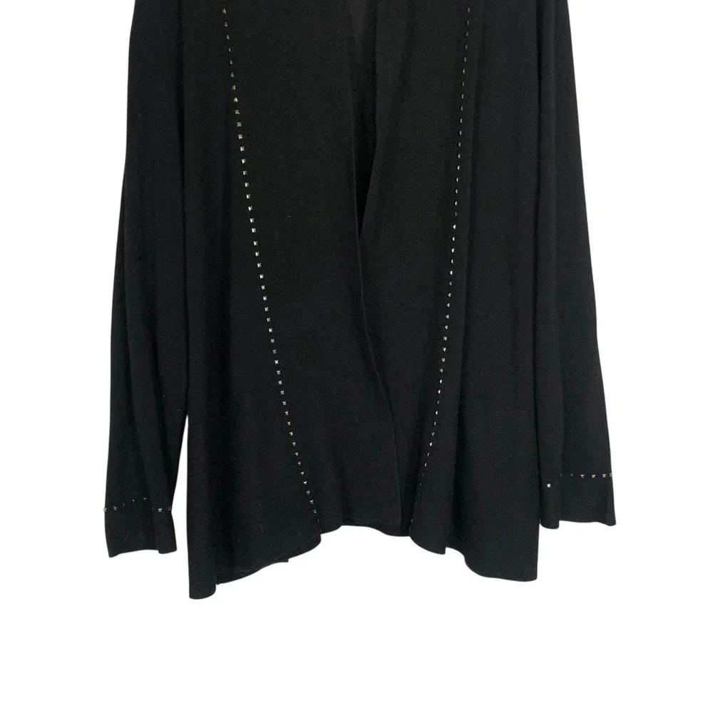 89th + Madison Black Studded Open Front Knit Cardigan Sweater Size‎ 2X Gothic